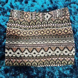 Rip Curl Mini Skirt Medium Geometric Tribal Pattern